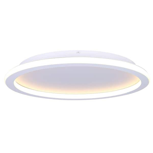 CANARM GAVYN 20 in. 1-Light Integrated LED White Modern Flush Mount