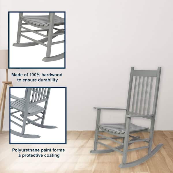 Shine Company 46 in H Gray Wood Vermont Outdoor Rocking Chair (2