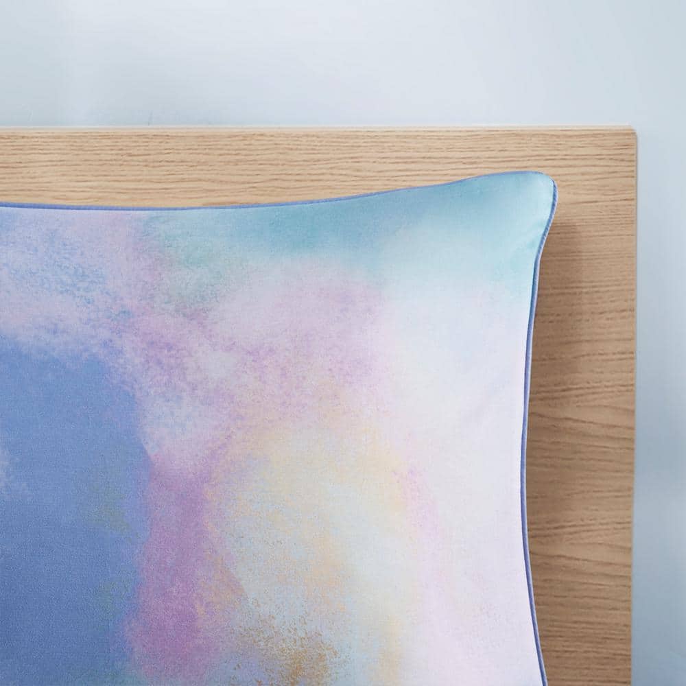 Aqua Watercolor Tie Dye Full Microfiber Comforter Set