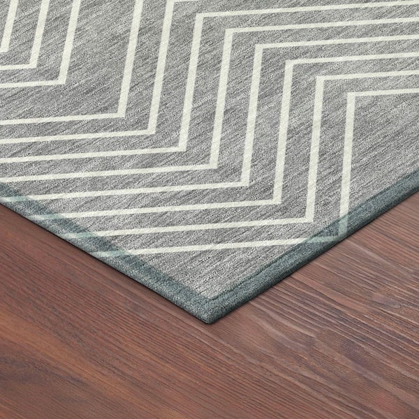 Chantille Machine Washable Indoor/Outdoor Abstract ACN2390 Gray 2 ft. x 3 ft. Accent Rug