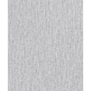 Mini Metallic Planks Faux Wallpaper Grey Paper Strippable Roll (Covers 57 sq. ft.)