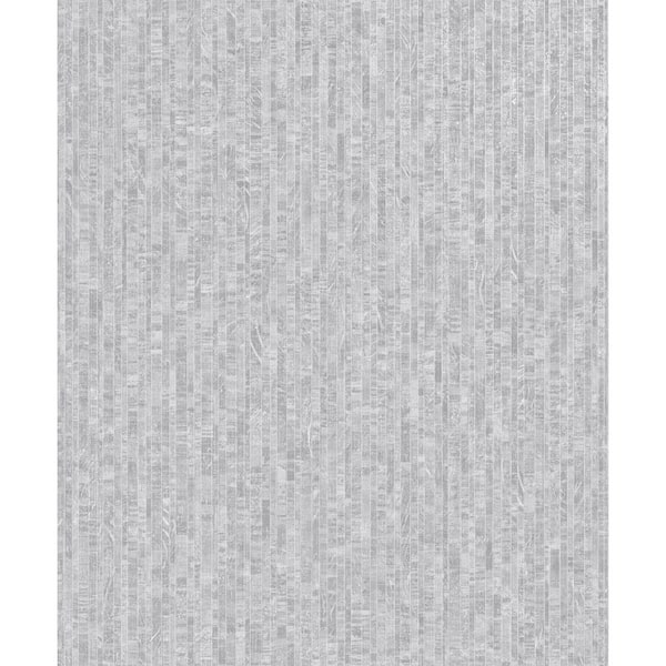 Walls Republic Mini Metallic Planks Faux Wallpaper Grey Paper Strippable Roll (Covers 57 sq. ft.)