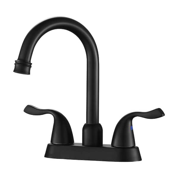 null 4 in. Centerset 2-Handle Bathroom Faucet in Matte Black