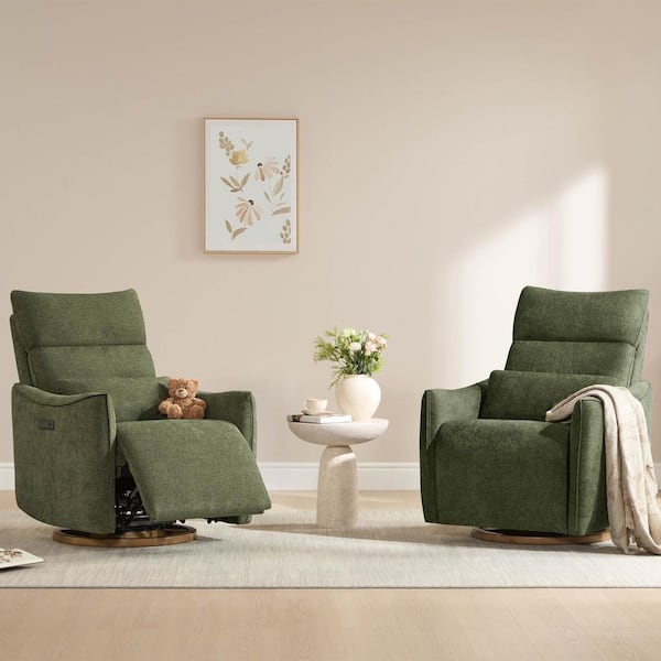 Spruce & Spring Otis Green Fabric Dual-Motor 270° Swivel