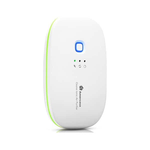 250 sq ft Ozone & Anion Air Purifier 2 in 1 Plug in, Compact Size, Purifying Air Eliminate Odor in White for Room