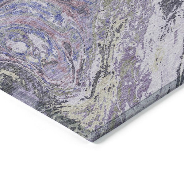 Chantille Machine Washable Indoor/Outdoor Abstract ACN1061 Lavender 8 ft. x 8 ft. Area Rug