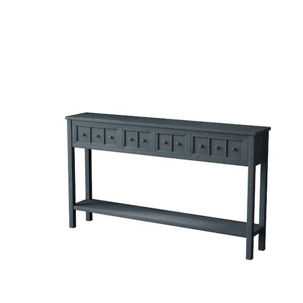 Unbranded 60 in. Navy Standard Rectangle Wood Console Table