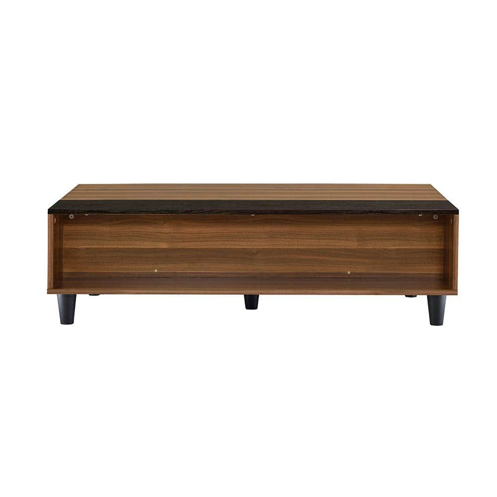 Avala 47 in. Walnut and Black Rectangle Wood Coffee Table with Lift Top and Storage -  Acme Furniture, 83140