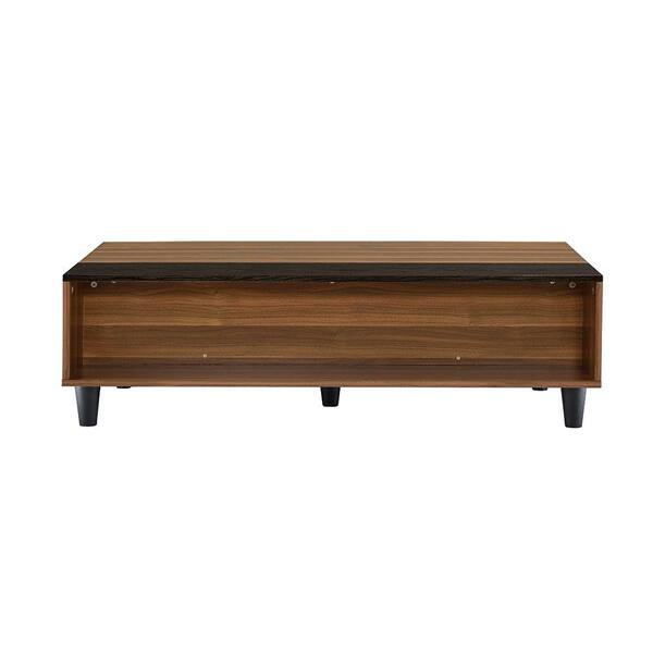 Acme Furniture Avala 47 in. Walnut and Black Rectangle Wood Coffee
