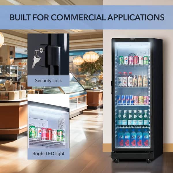 21.1 in. 8.5 cu. ft. Protech Commercial Beverage Merchandiser Refrigerator with Lock in White