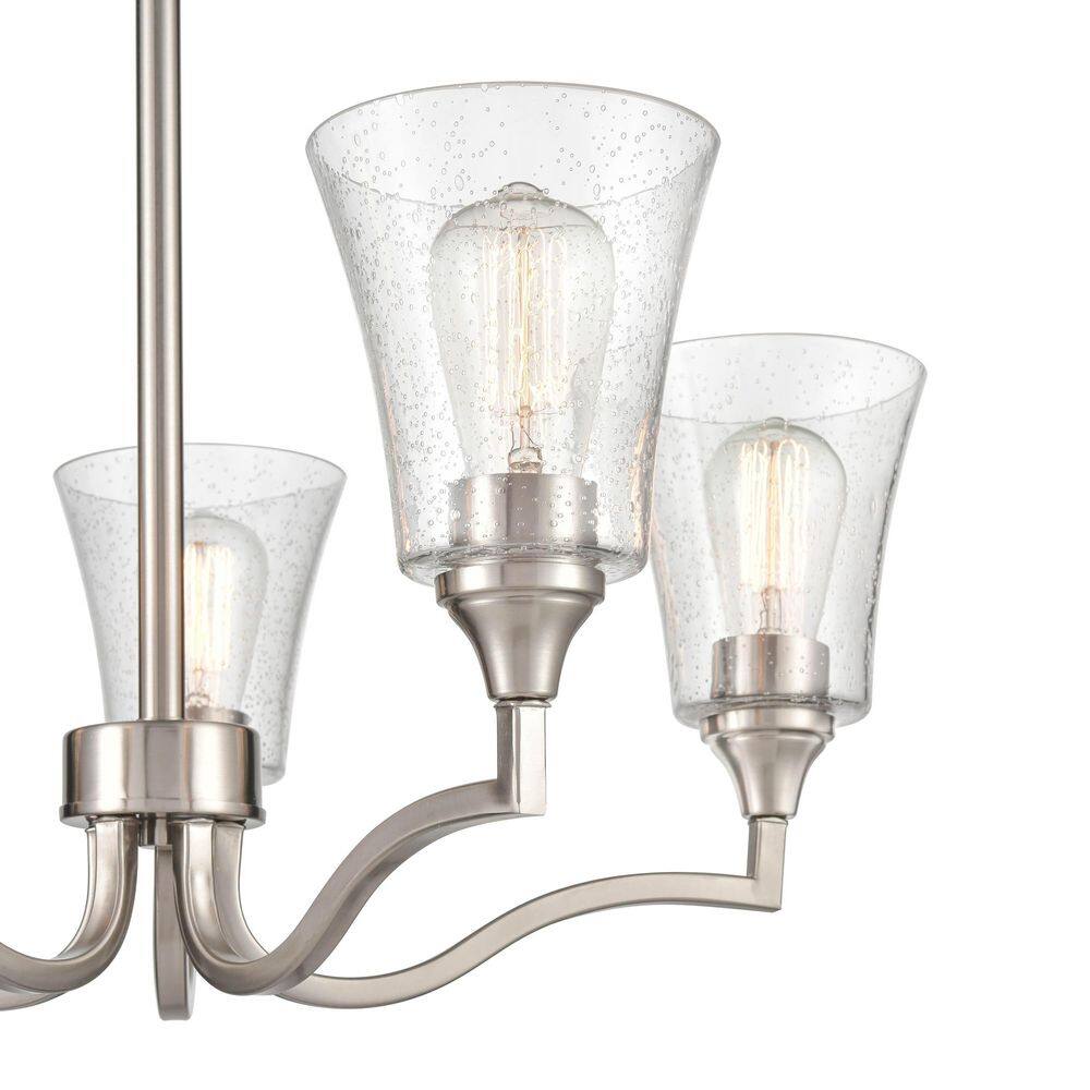 Caily Brushed Nickel 5-Light Traditional Chandelier - 26" Width