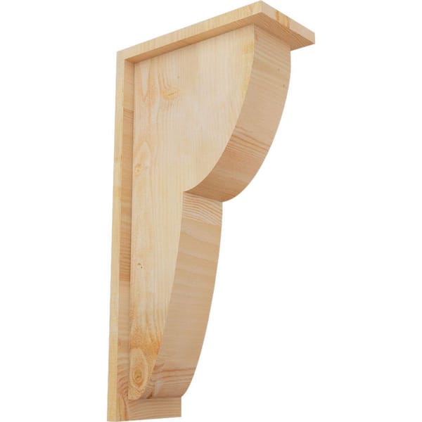 Ekena Millwork 6 in. x 12 in. x 24 in. Douglas Fir Crestline Rough Sawn Corbel with Backplate