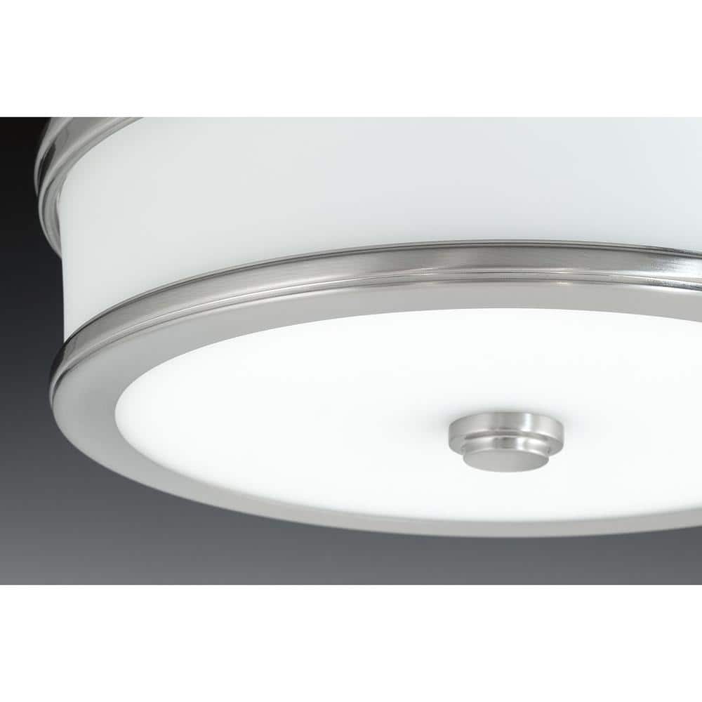 Polished Chrome 10.5" LED Flush Mount with Etched Glass Shade