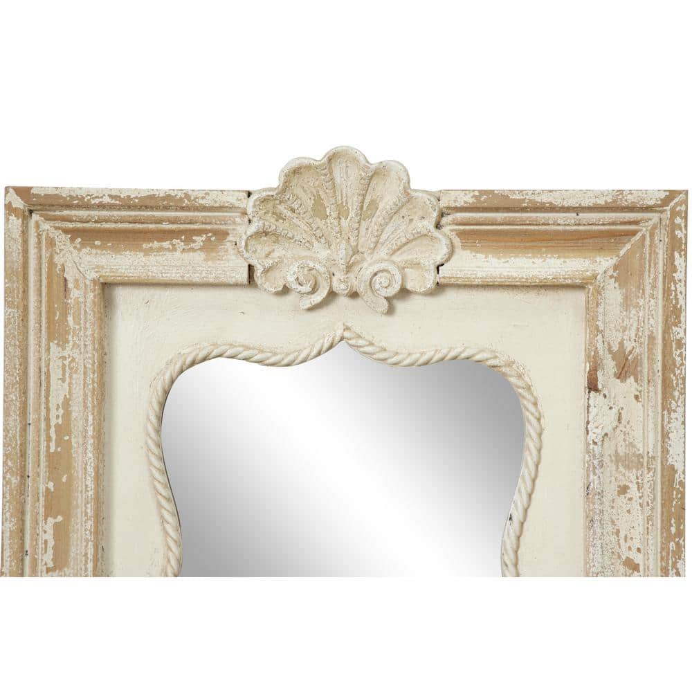 Vintage Acanthus Carved Wood Wall Mirror Set - Brown, 4 Pieces
