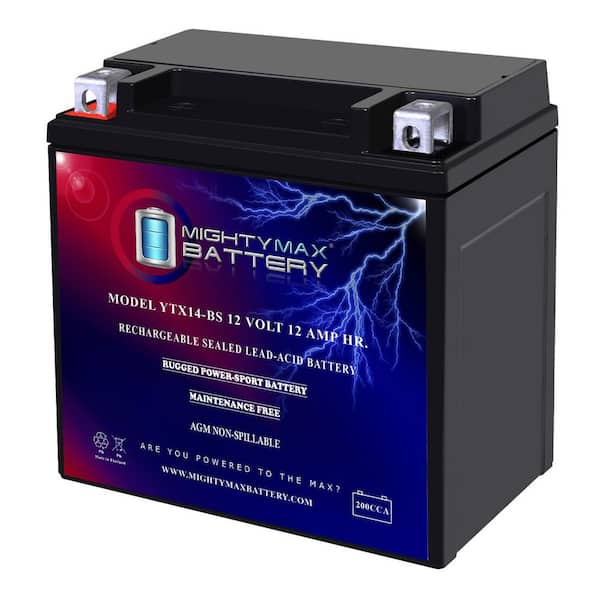 MIGHTY MAX BATTERY YTX14-BS Battery for Honda VTX1300C, R, S