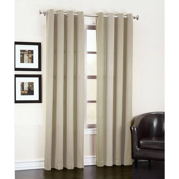 Sun Zero Stone Solid Grommet Room Darkening Curtain - 54 in. W x 84 in ...