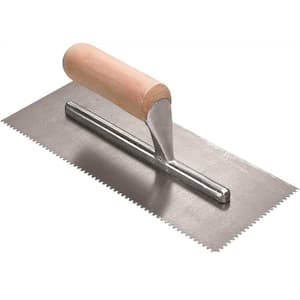 QEP 1/4 in. x 3/8 in. x 1/4 in. Comfort Grip Stainless Steel Square-Notch  Flooring Trowel 49916 - The Home Depot