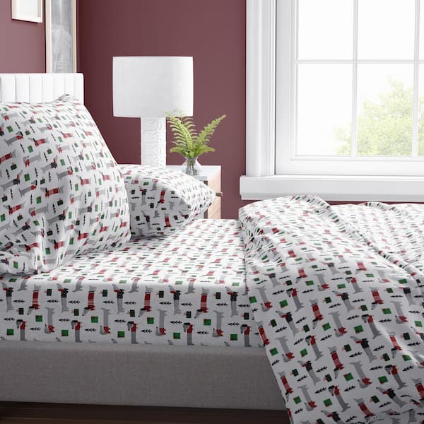 Morgan Home Presents for Pups Turkish Flannel Queen Sheet Set