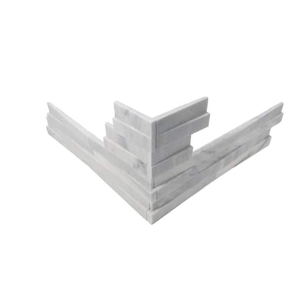 Weave Corner 6 in. x 24 in. Lunar Honed Marble 4-Piece/set Wall Tile (4.96 sq. ft/case)