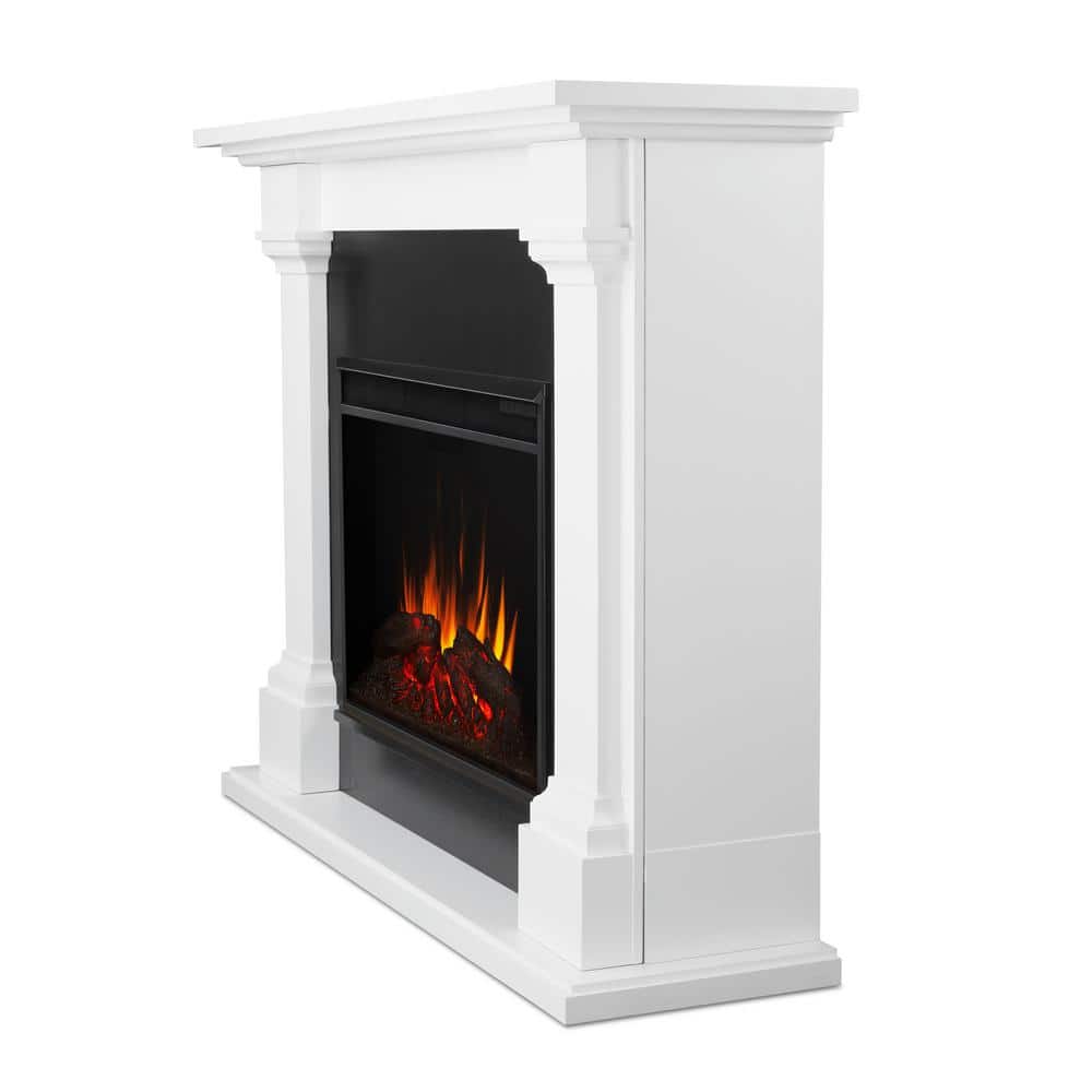 Callaway 63" White Free-Standing Electric Fireplace with Mantel