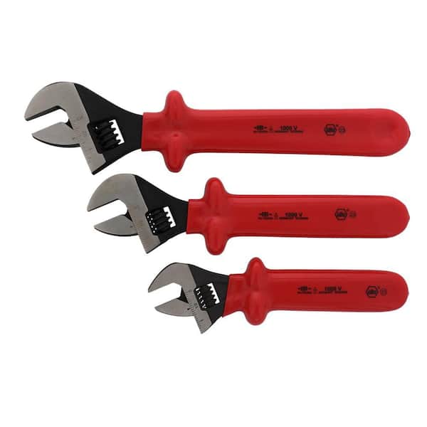 3-Piece Insulated Adjustable Wrench Set