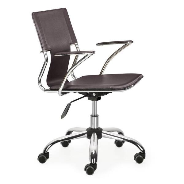 ZUO Trafico Espresso Leatherette Office Chair