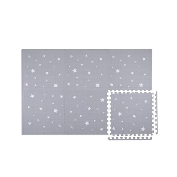 Ottomanson Soft Eva Foam Play Mat Flooring Tiles Gray 24 In X 4 Sq Ft 6 Piece Efm31053 Star The Home Depot Ottomanson Soft Eva Foam Play Mat