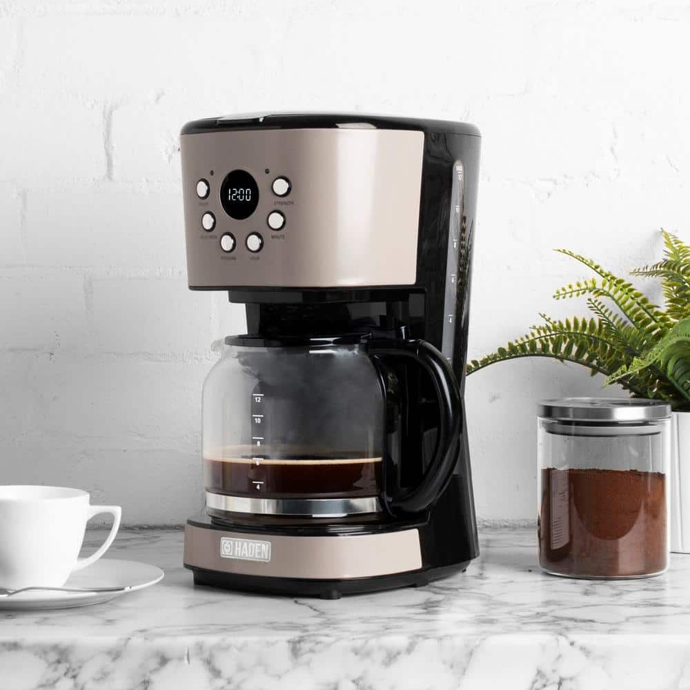 Retro Putty 12-Cup Programmable Coffee Maker with Strength Selector