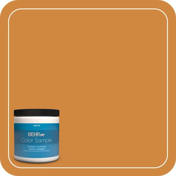 BEHR PREMIUM PLUS 8 oz. #290D-6 Acorn Satin Enamel Interior/Exterior Paint & Primer Color Sample