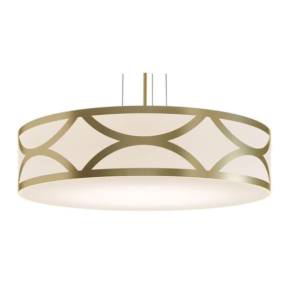 AFX Lake 60-Watt 1-Light Gold Integrated LED Pendant Light with Acrylic Shade