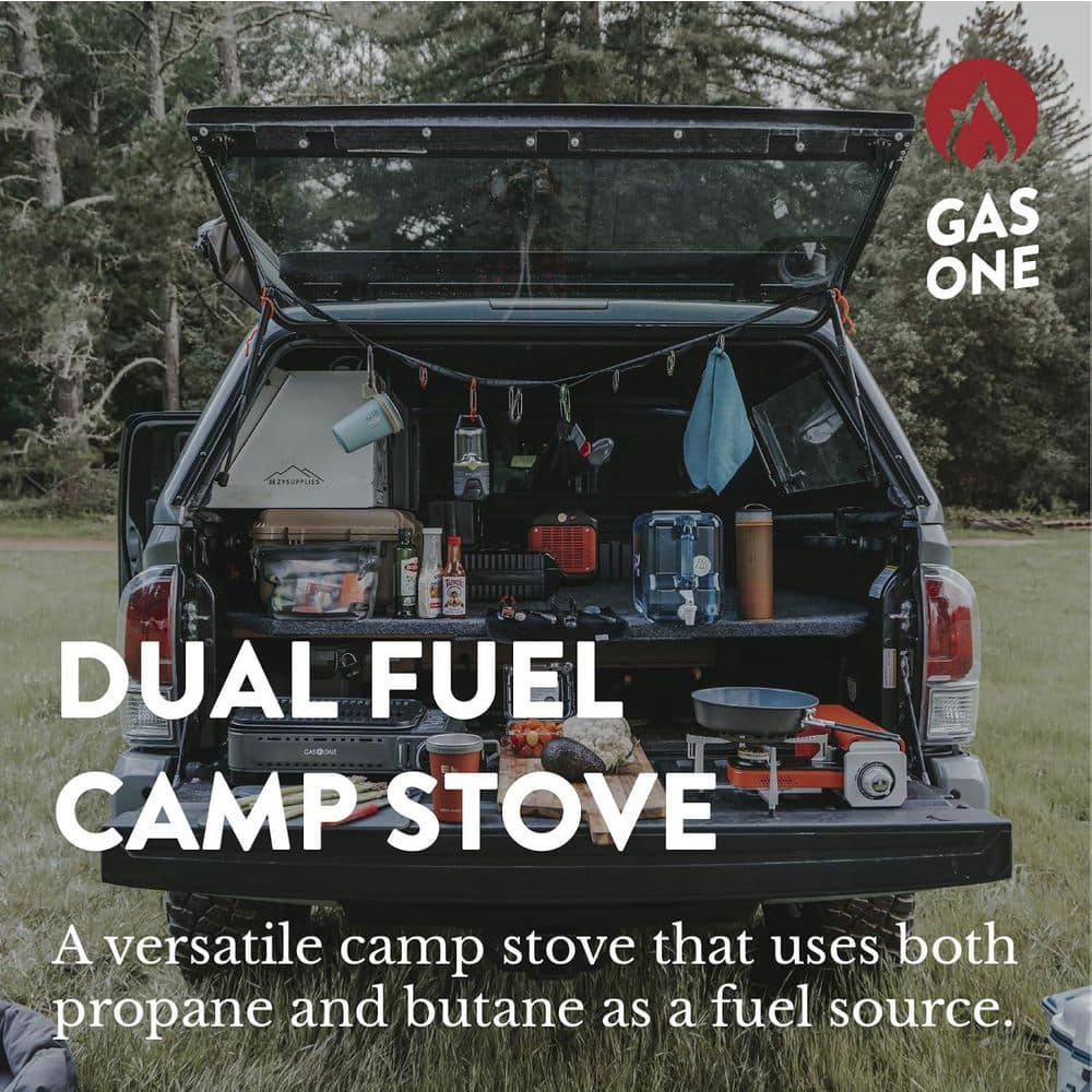 Black Dual Fuel Portable Gas Stove with Brass Burner Head