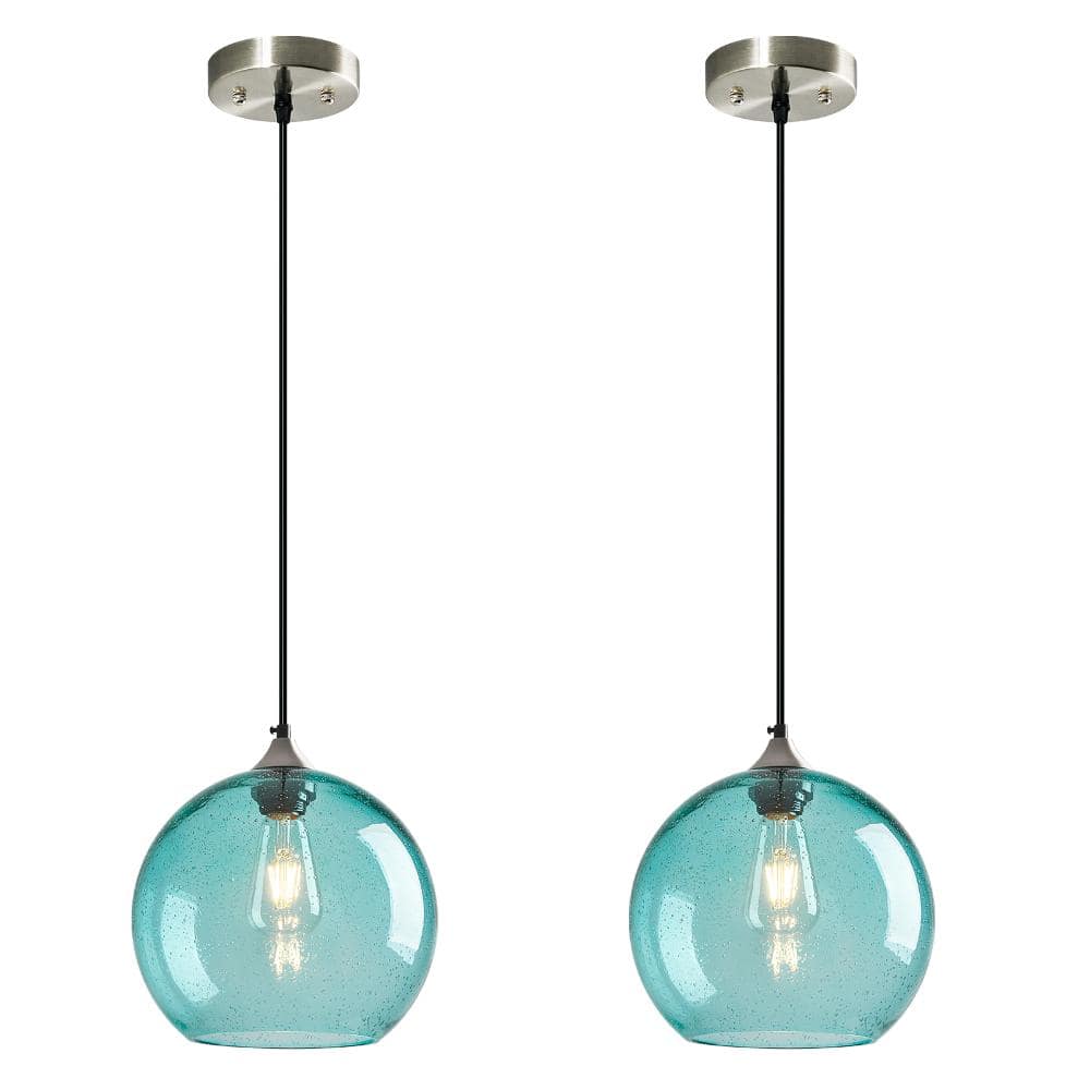60W 2-light Light Blue Glass Kitchen Island Globe Pendant Lighting For Bedroom Dining Room price history on PriceWatchPro