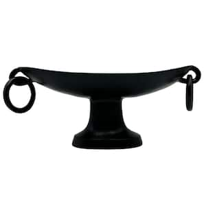 20 in. Decorative Aluminum Crescent Bowl in Black