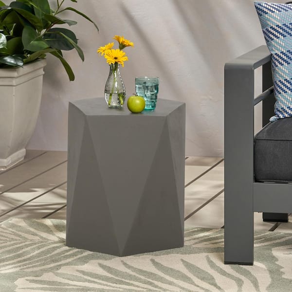 moda furnishings Light Gray Magnesium Oxide Outdoor Side Table