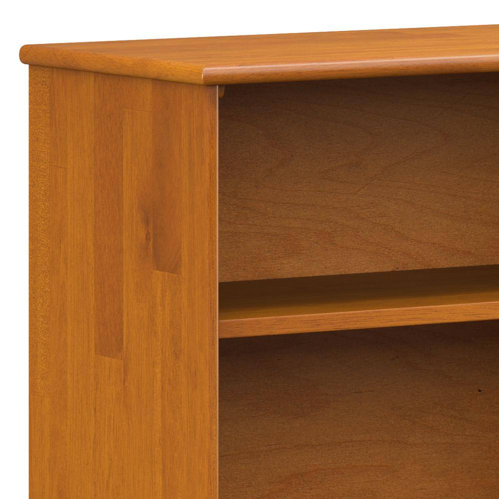 Teak Brown Lacquered Rubberwood Mid-Century Modern 4-Shelf Bookcase