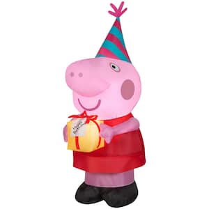 3.5 ft. Tall Airblown Peppa Pig with Birthday Cake