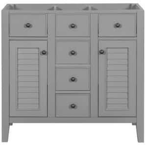Gray 35 in. W. x 17.09 in. x 33.40 in. Bath Vanity Cabinet without Top and Sink