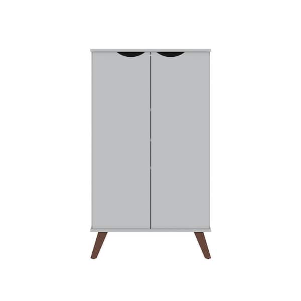Manhattan Comfort 46.46 in. H x 26.77 in. W White Composite Shoe Storage Cabinet