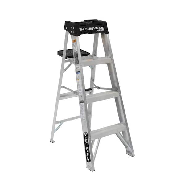 Louisville Ladder 4 ft. Aluminum Step Ladder with 300 lbs. Load Capacity Type IA Duty Rating