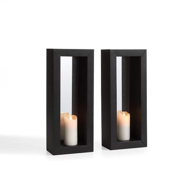 Sziqiqi Wall Candle Holder Decorative Black Candle Sconces Set of 2