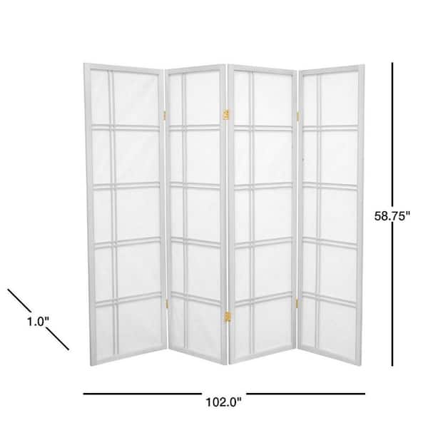 5 ft. White 4-Panel Room Divider