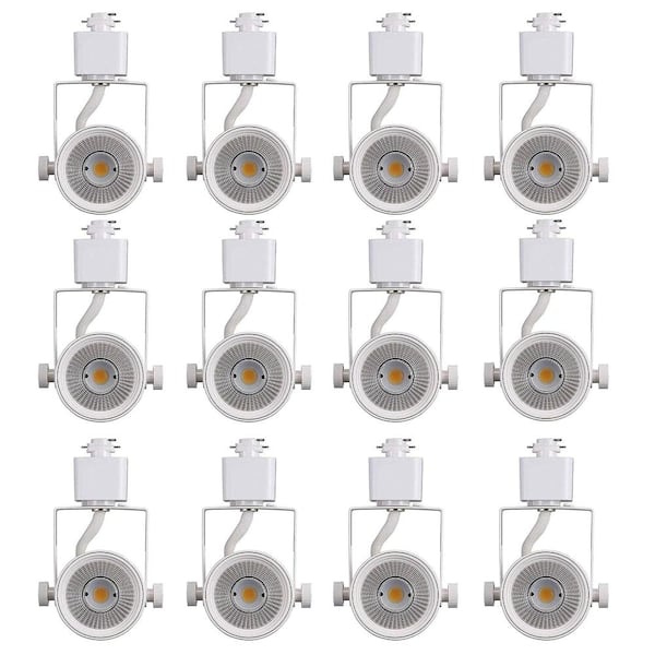 12 Pack 8W 3000K Warm White LED Track Light Heads, CRI90 True Color, 40° Beam Adjustable Tilt, White Halo Type