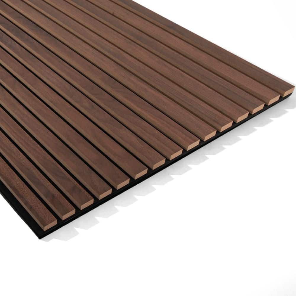 Art3d 4/5in. x 2ft. x 4ft. Dark Walnut Slat MDF Decorative