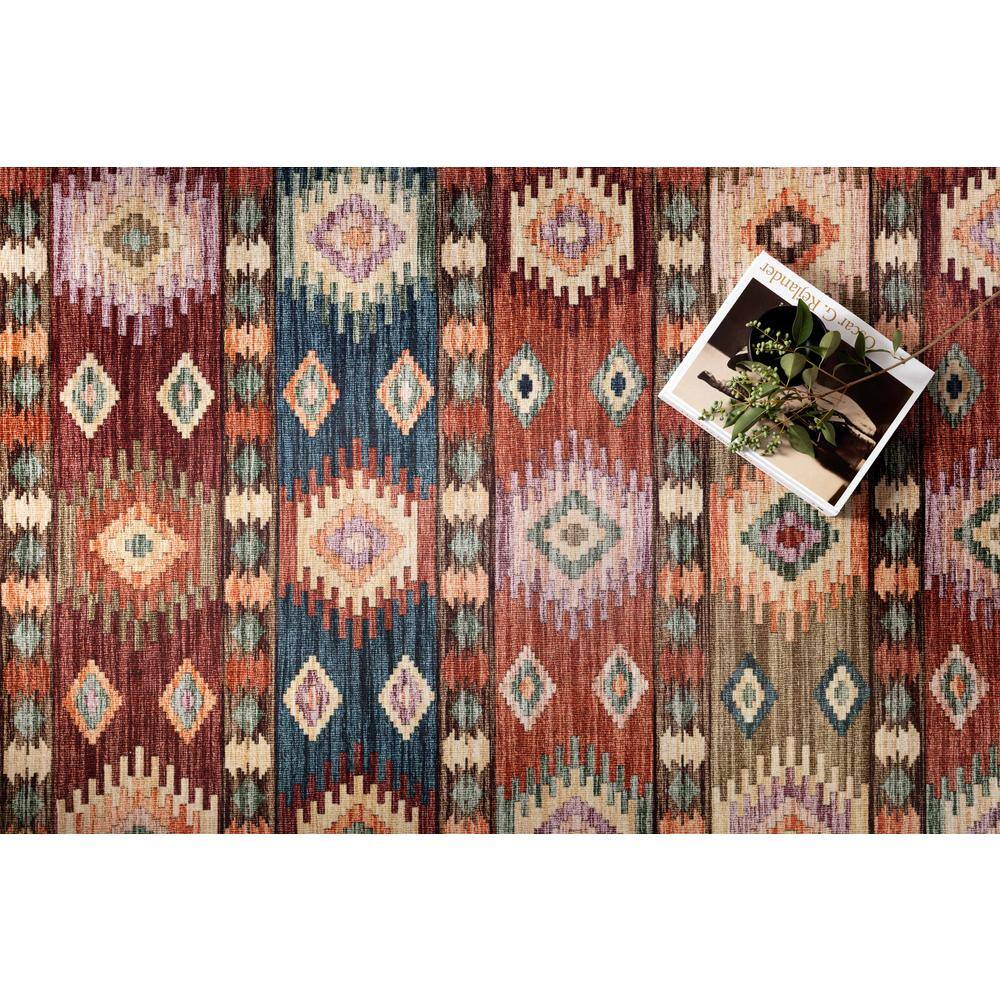Rectangular Blue Synthetic Stain-Resistant Area Rug, 27" x 45"