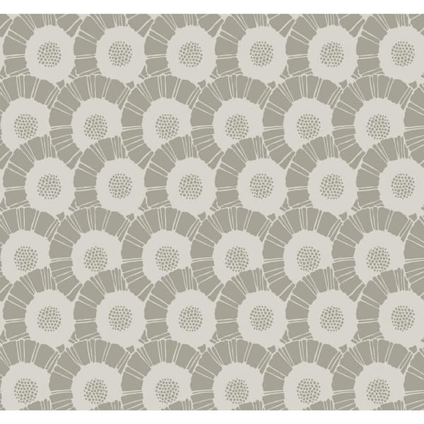 York Wallcoverings White Coco Bloom Paper Unpasted Matte Wallpaper (27 in. x 27 ft.)