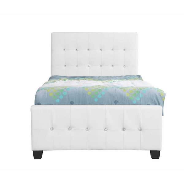 AndMakers Diamond White Twin Panel Beds