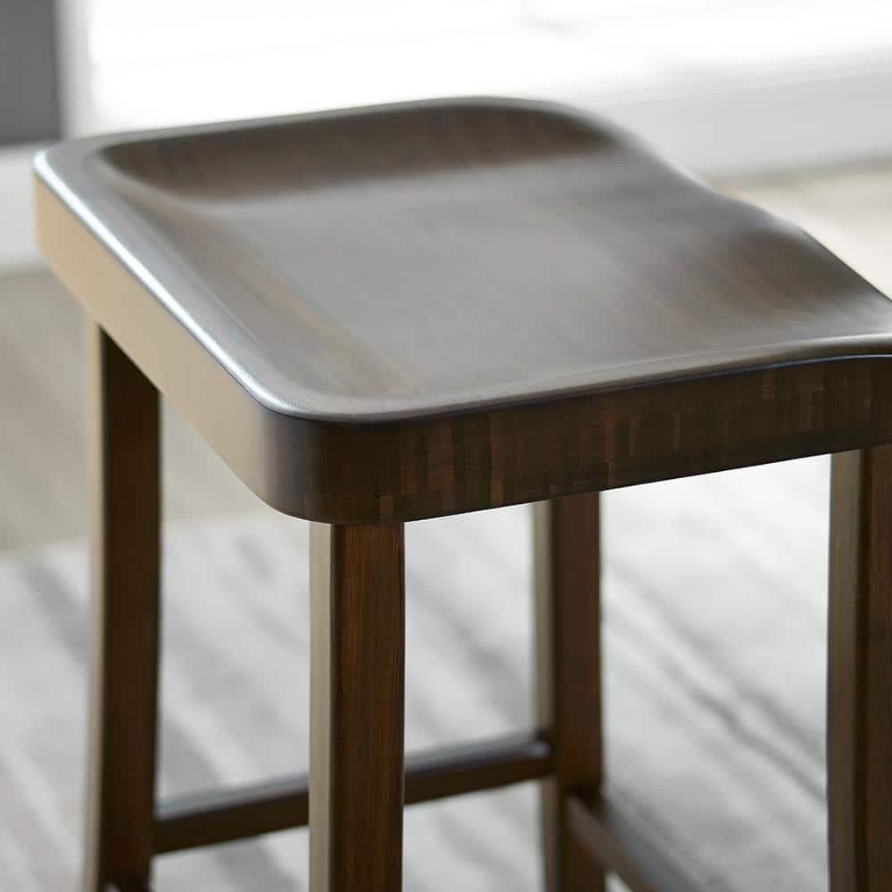 Elegant Black Walnut Backless Counter Stool, 18"x26"