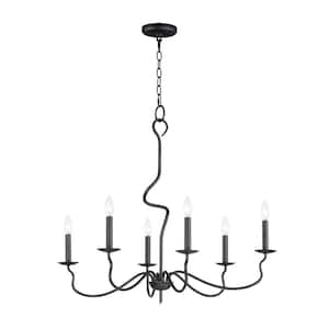 Padrona 32.5 in. 6-Light Chandelier No Bulbs Included Flush Mount