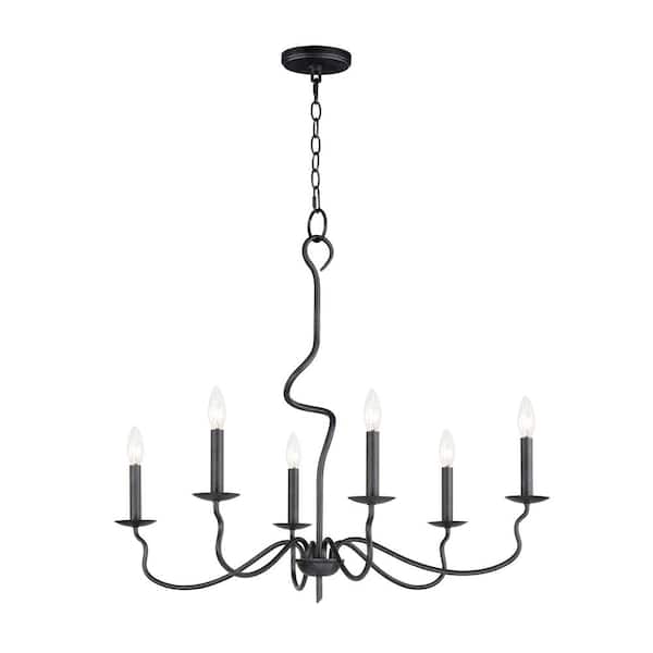 Maxim Lighting Padrona 32.5 in. 6-Light Chandelier No Bulbs Included Flush Mount