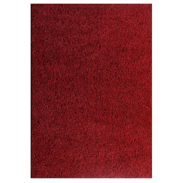MSRUGS Moon Shaggy Red 2 ft. x 3 ft. Polypropylene Area Rug